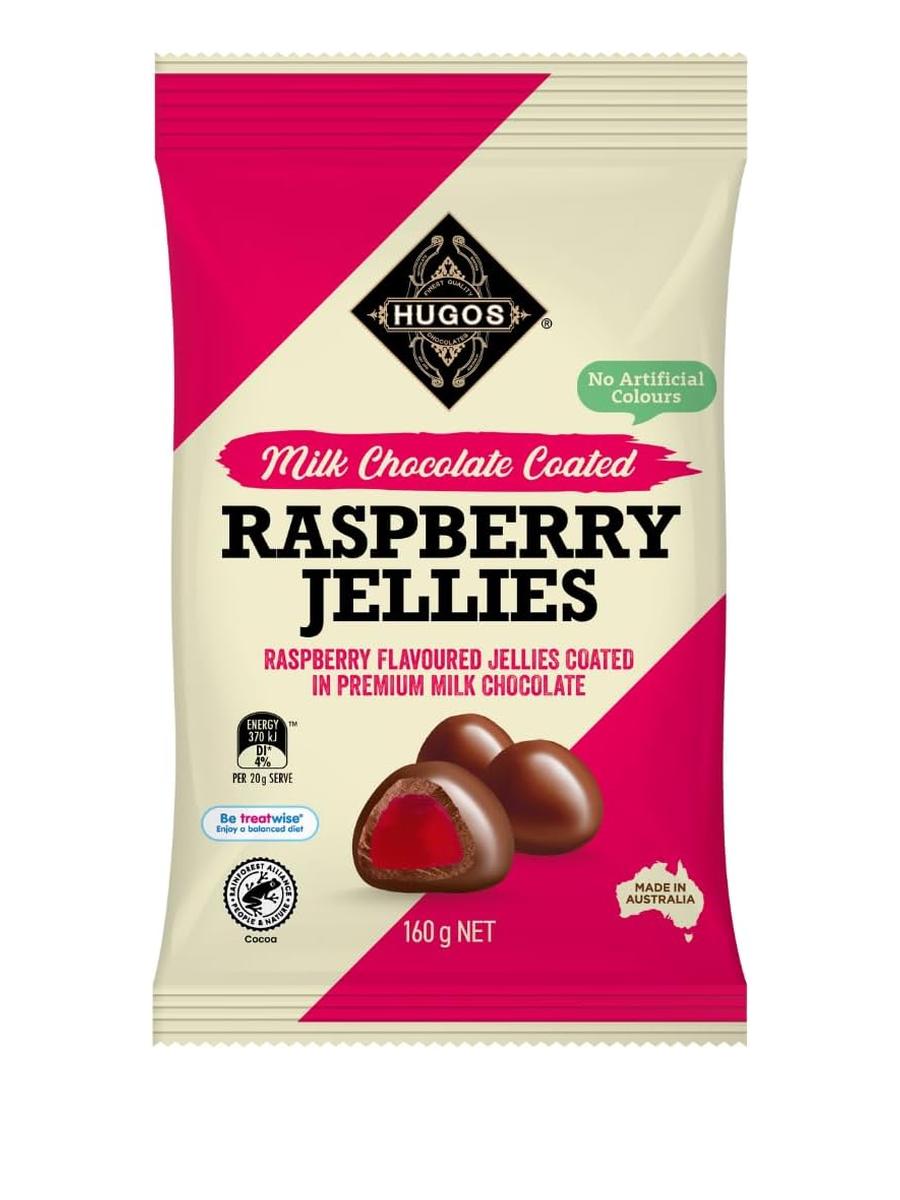 Milk Chocolate Raspberry Jellies by Hugos Chocolates